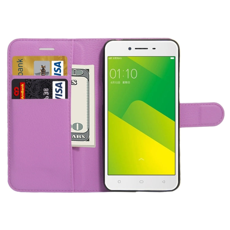 For OPPO  A37 Litchi Texture Horizontal Flip Leather Case with Holder & Card Slots & Wallet
