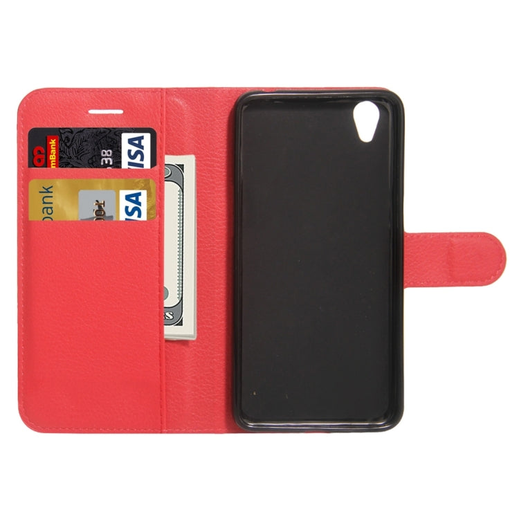 For OPPO  A37 Litchi Texture Horizontal Flip Leather Case with Holder & Card Slots & Wallet