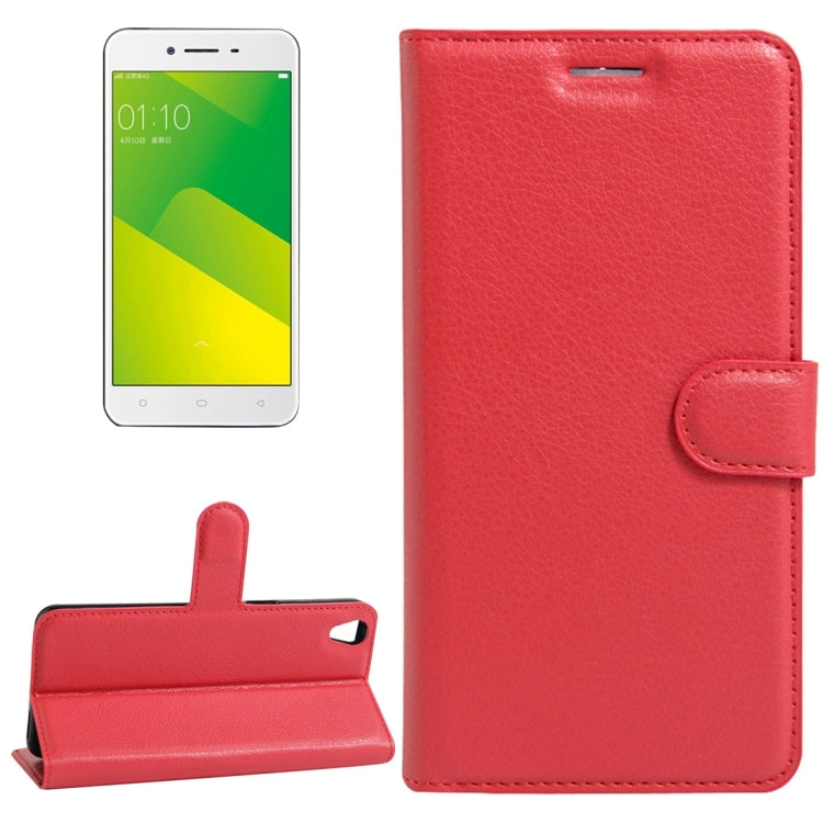 For OPPO  A37 Litchi Texture Horizontal Flip Leather Case with Holder & Card Slots & Wallet