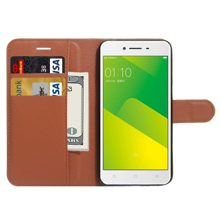 For OPPO  A37 Litchi Texture Horizontal Flip Leather Case with Holder & Card Slots & Wallet