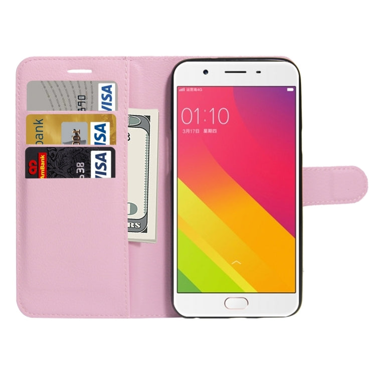 For OPPO  A59 Litchi Texture Horizontal Flip Leather Case with Holder & Card Slots & Wallet