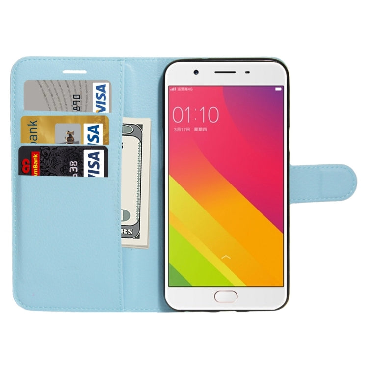 For OPPO  A59 Litchi Texture Horizontal Flip Leather Case with Holder & Card Slots & Wallet
