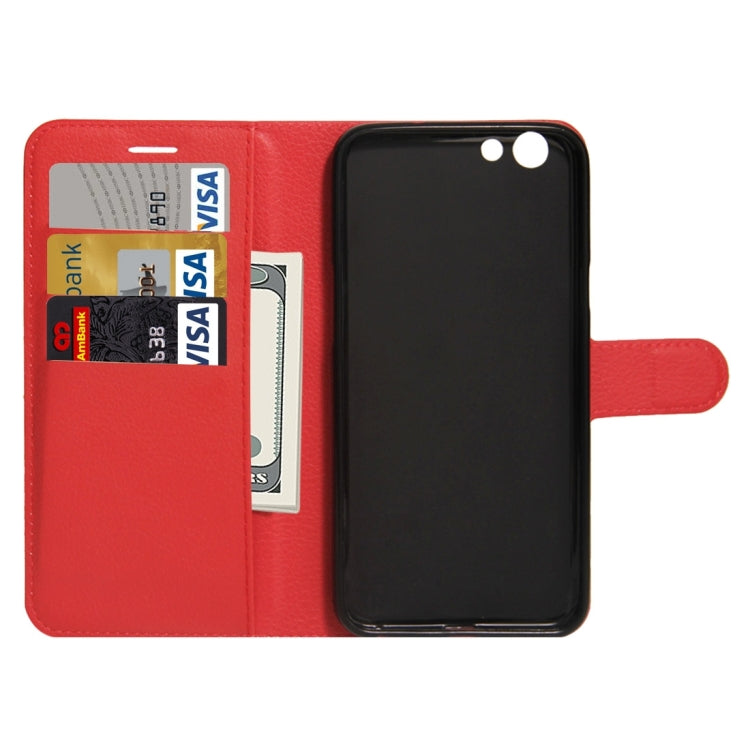 For OPPO  A59 Litchi Texture Horizontal Flip Leather Case with Holder & Card Slots & Wallet