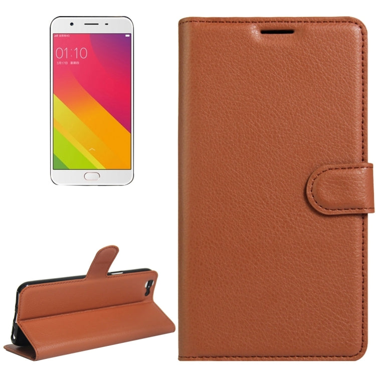 For OPPO  A59 Litchi Texture Horizontal Flip Leather Case with Holder & Card Slots & Wallet