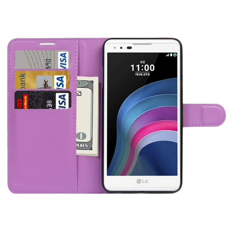 For LG X5 Litchi Texture Horizontal Flip Leather Case with Holder & Card Slots & Wallet