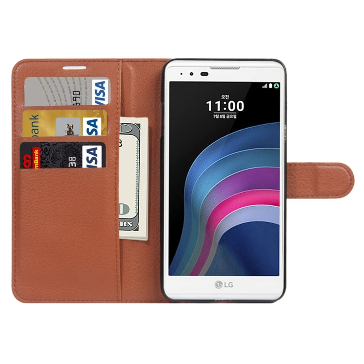 For LG X5 Litchi Texture Horizontal Flip Leather Case with Holder & Card Slots & Wallet