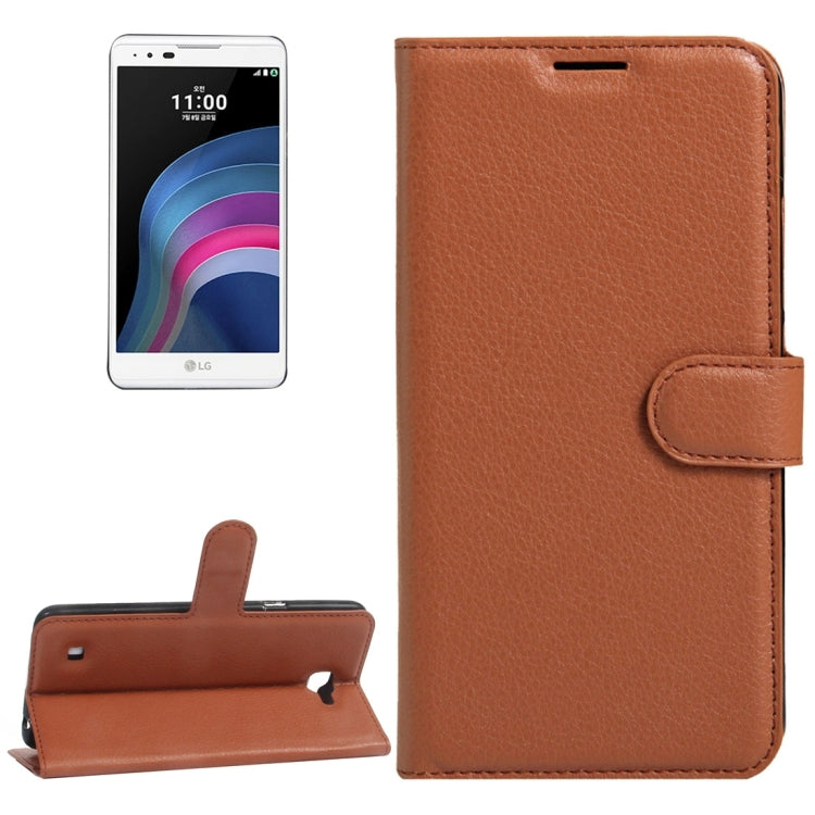 For LG X5 Litchi Texture Horizontal Flip Leather Case with Holder & Card Slots & Wallet