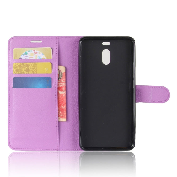 For Meizu  M6 Note Litchi Texture PU +TPU Horizontal Flip Leather Case With Holder & Card Slots & Wallet