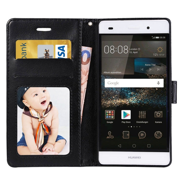 For Huawei  P8 Lite Crazy Horse Texture Horizontal Flip Leather Case with Photo Frame & Holder & Card Slots & Wallet & Lanyard