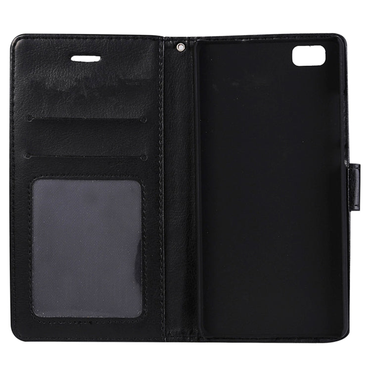 For Huawei  P8 Lite Crazy Horse Texture Horizontal Flip Leather Case with Photo Frame & Holder & Card Slots & Wallet & Lanyard