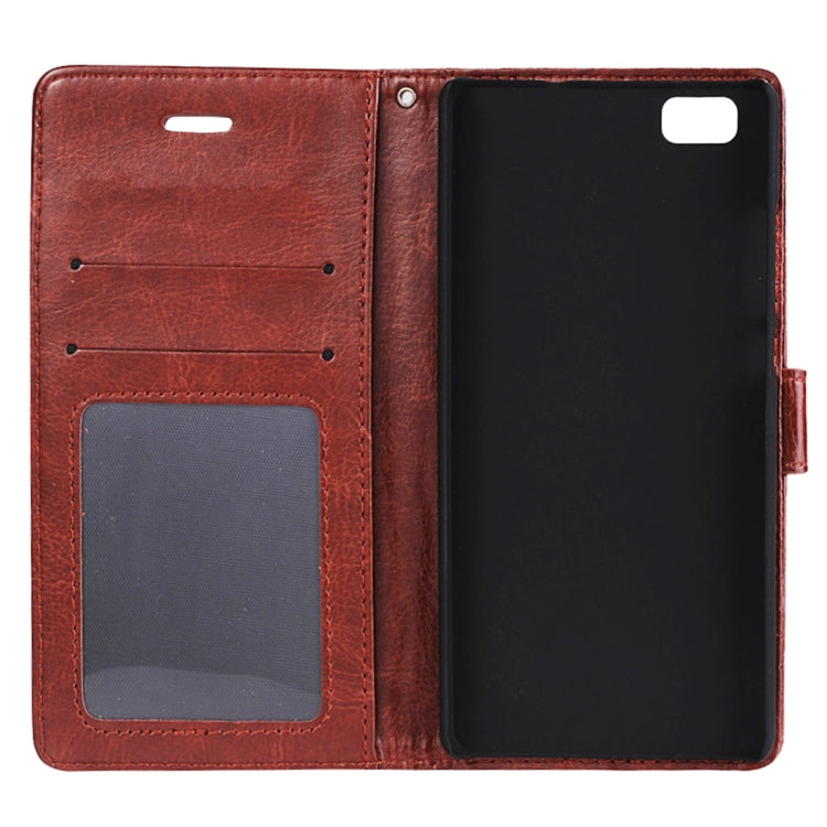 For Huawei  P8 Lite Crazy Horse Texture Horizontal Flip Leather Case with Photo Frame & Holder & Card Slots & Wallet & Lanyard