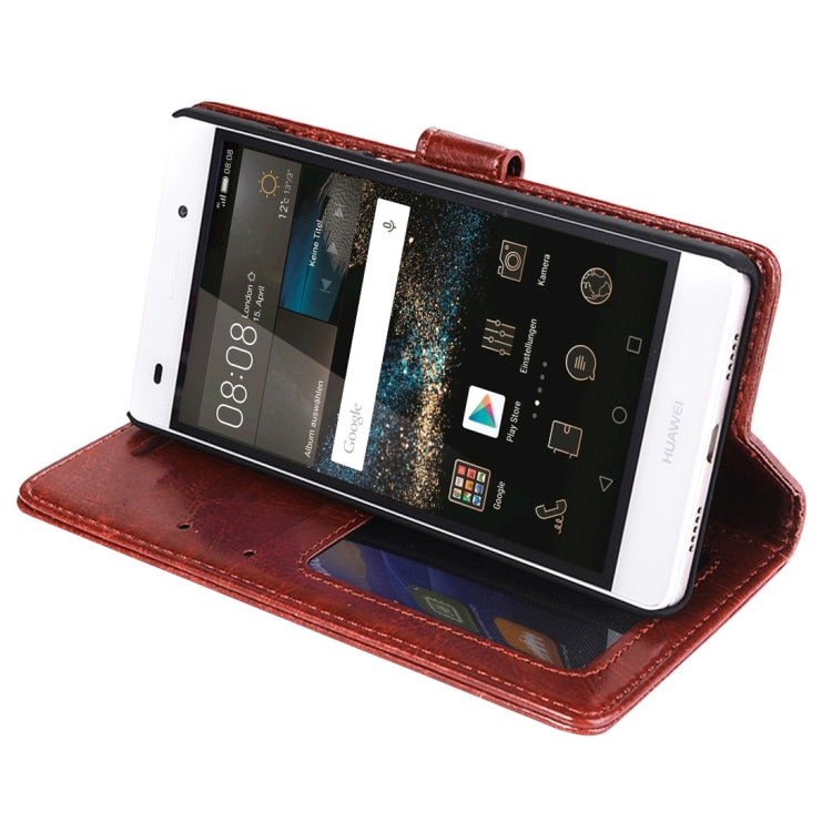 For Huawei  P8 Lite Crazy Horse Texture Horizontal Flip Leather Case with Photo Frame & Holder & Card Slots & Wallet & Lanyard