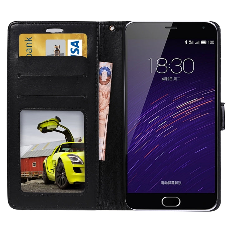 For Meizu  M2 Note Crazy Horse Texture Horizontal Flip Leather Case with Photo Frame & Holder & Card Slots & Wallet & Lanyard