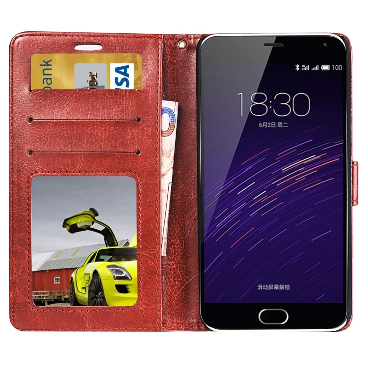 For Meizu  M2 Note Crazy Horse Texture Horizontal Flip Leather Case with Photo Frame & Holder & Card Slots & Wallet & Lanyard