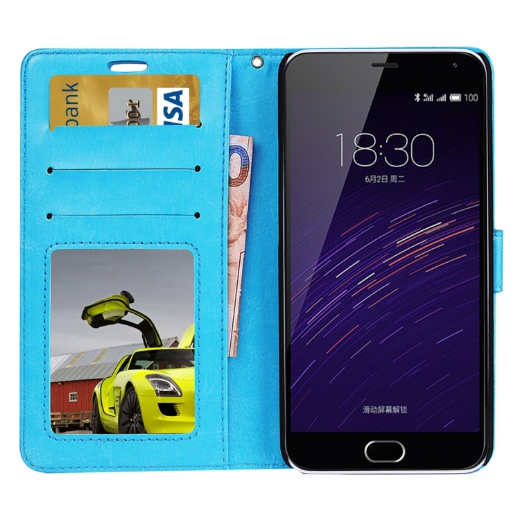 For Meizu  M2 Note Crazy Horse Texture Horizontal Flip Leather Case with Photo Frame & Holder & Card Slots & Wallet & Lanyard
