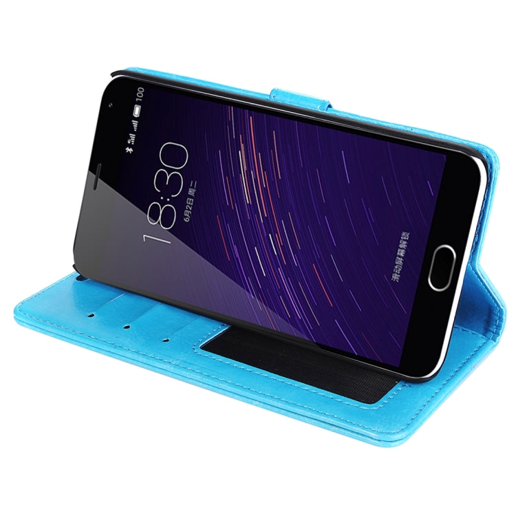 For Meizu  M2 Note Crazy Horse Texture Horizontal Flip Leather Case with Photo Frame & Holder & Card Slots & Wallet & Lanyard