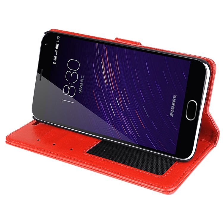 For Meizu  M2 Note Crazy Horse Texture Horizontal Flip Leather Case with Photo Frame & Holder & Card Slots & Wallet & Lanyard