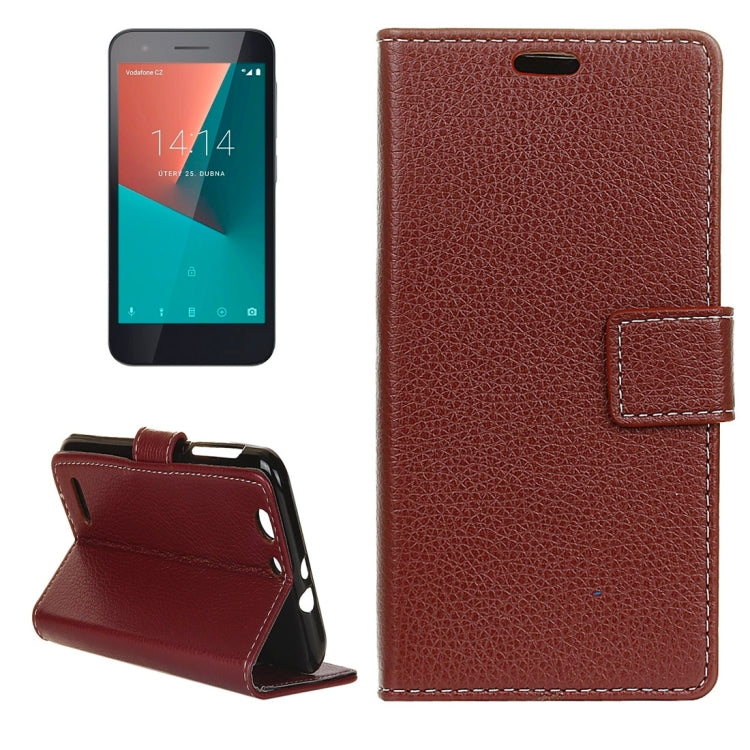 For Vodafone Smart E8 Litchi Texture Horizontal Flip Leather Case with Holder & Card Slots & Wallet & Photo Frame