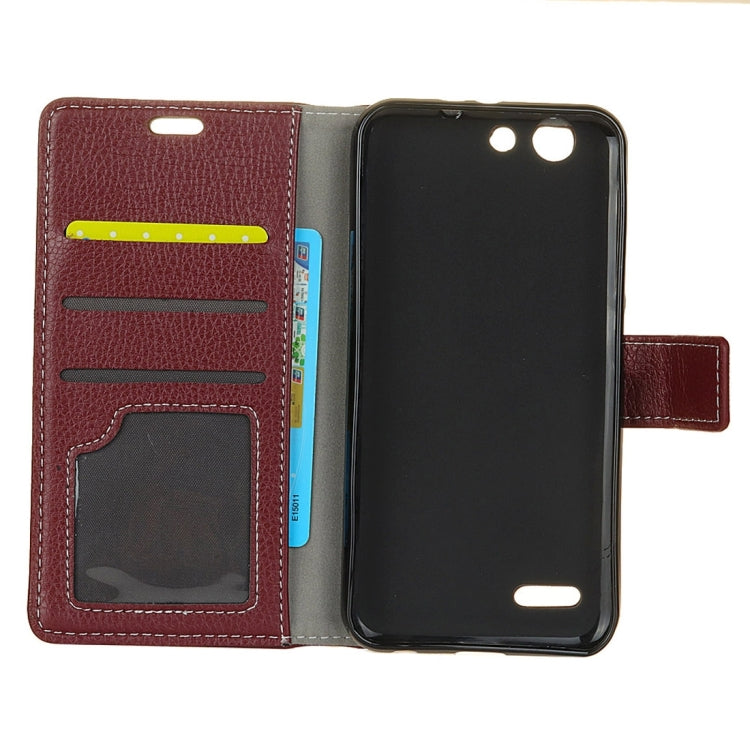 For Vodafone Smart E8 Litchi Texture Horizontal Flip Leather Case with Holder & Card Slots & Wallet & Photo Frame