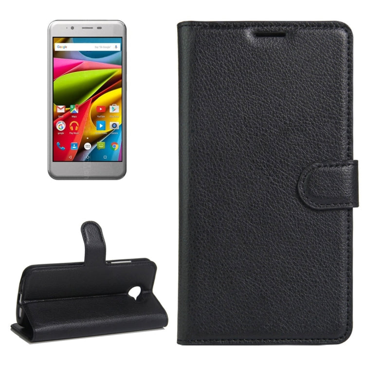 For ARCHOS 50 Cobalt Litchi Texture Horizontal Flip Leather Case with Holder & Card Slots & Wallet