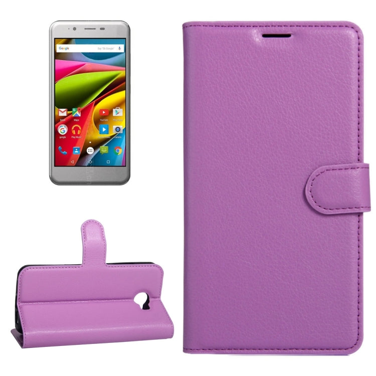 For ARCHOS 50 Cobalt Litchi Texture Horizontal Flip Leather Case with Holder & Card Slots & Wallet