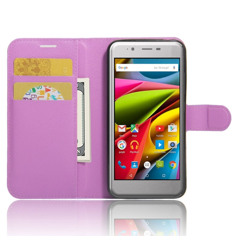 For ARCHOS 50 Cobalt Litchi Texture Horizontal Flip Leather Case with Holder & Card Slots & Wallet