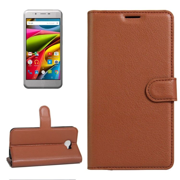 For ARCHOS 50 Cobalt Litchi Texture Horizontal Flip Leather Case with Holder & Card Slots & Wallet