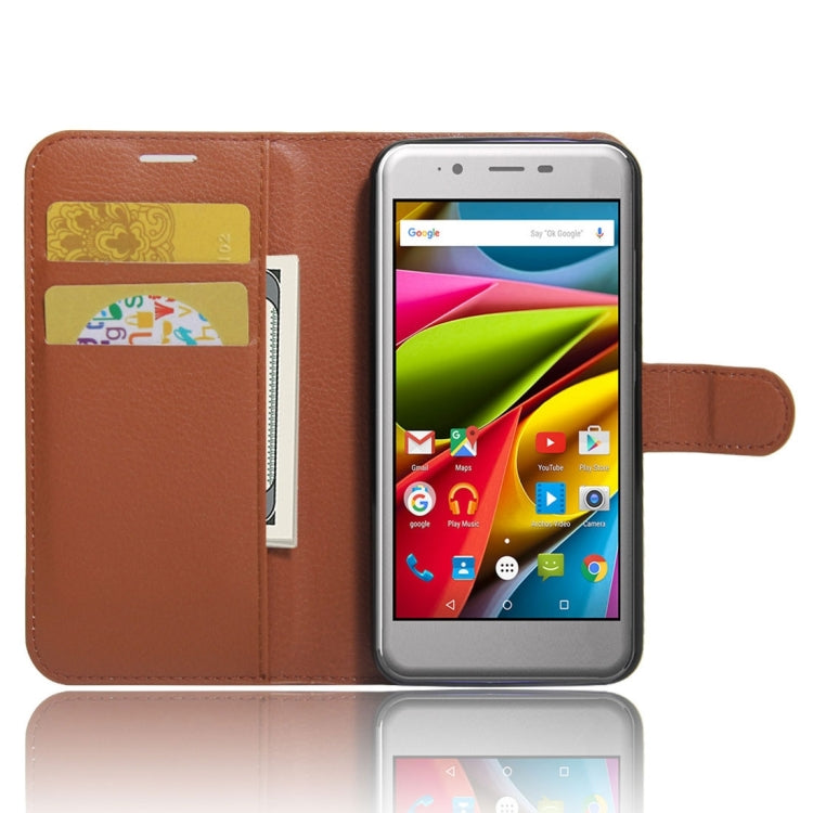 For ARCHOS 50 Cobalt Litchi Texture Horizontal Flip Leather Case with Holder & Card Slots & Wallet