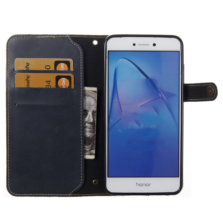 For Huawei P8 Lite 2017 Retro Crazy Horse Texture Horizontal Flip PU Leather Case with Card Slots & Wallet & Hand Strap