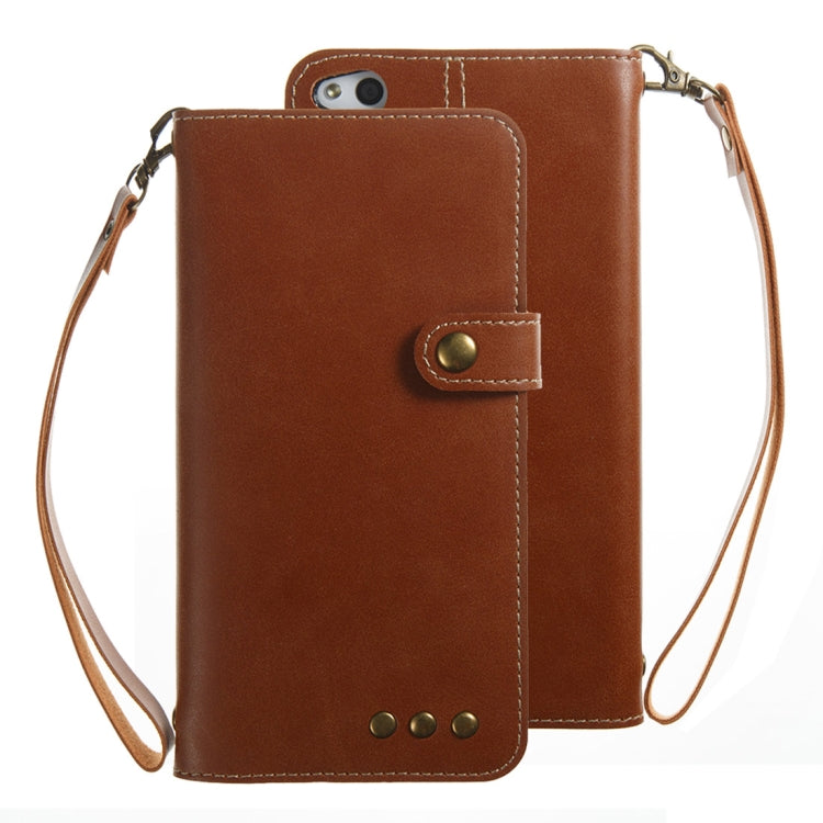 For Huawei P8 Lite 2017 Retro Crazy Horse Texture Horizontal Flip PU Leather Case with Card Slots & Wallet & Hand Strap