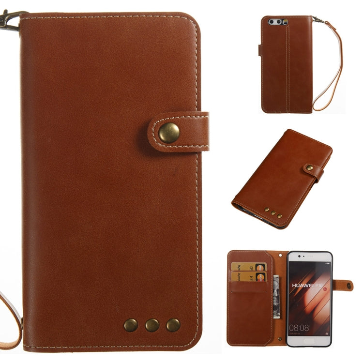 For Huawei P10 Retro Crazy Horse Texture Horizontal Flip PU Leather Case with Card Slots & Wallet & Hand Strap