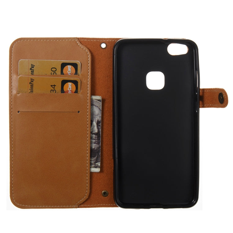 For Huawei P10 Lite Retro Crazy Horse Texture Horizontal Flip PU Leather Case with Card Slots & Wallet & Hand Strap