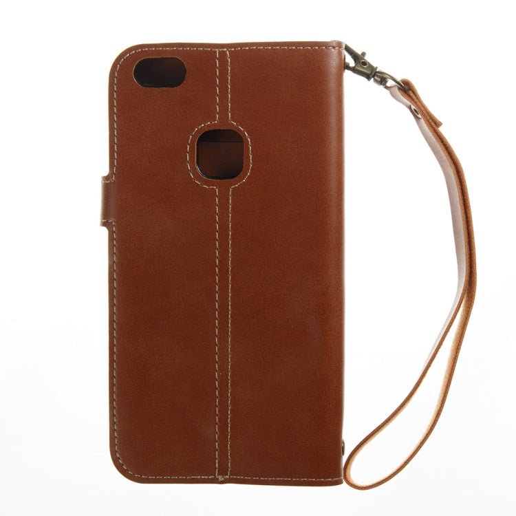 For Huawei P10 Lite Retro Crazy Horse Texture Horizontal Flip PU Leather Case with Card Slots & Wallet & Hand Strap