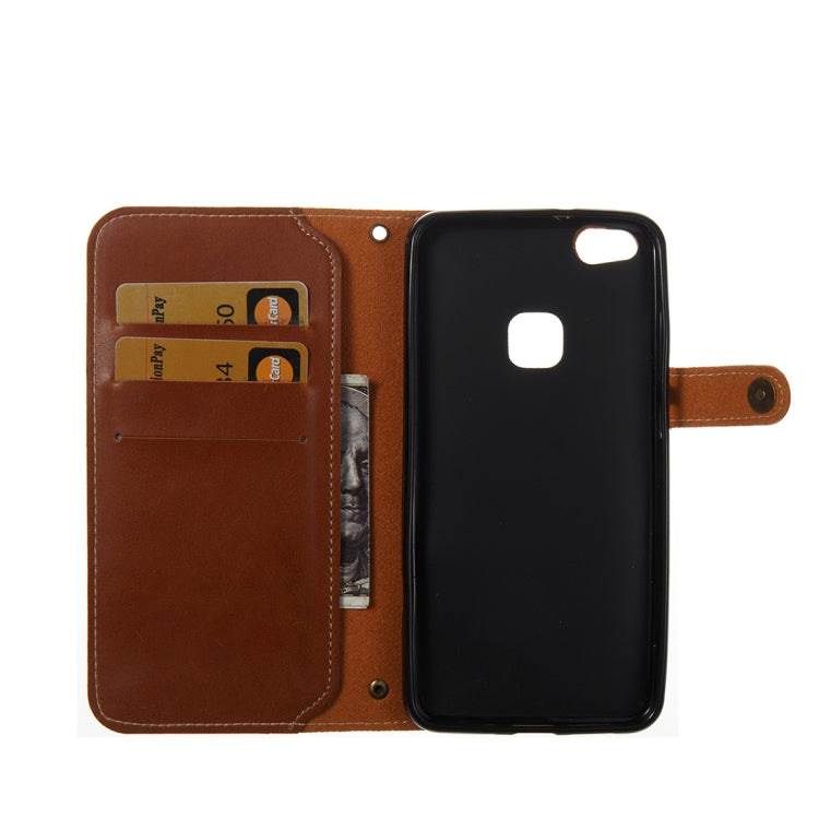 For Huawei P10 Lite Retro Crazy Horse Texture Horizontal Flip PU Leather Case with Card Slots & Wallet & Hand Strap