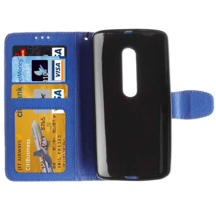 For Motorola Moto G (3rd Gen.) Litchi Texture Horizontal Flip Leather Case with Holder & Card Slots & Wallet & Photo Frame & Lanyard