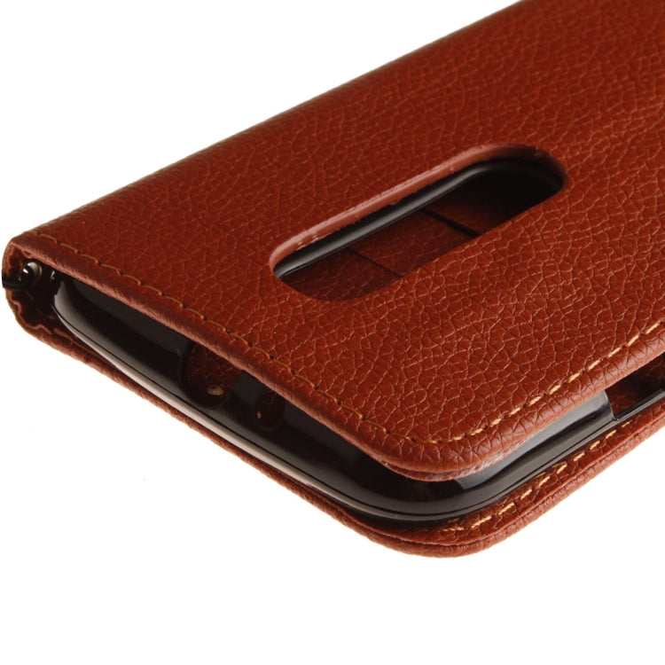 For Motorola Moto G (3rd Gen.) Litchi Texture Horizontal Flip Leather Case with Holder & Card Slots & Wallet & Photo Frame & Lanyard