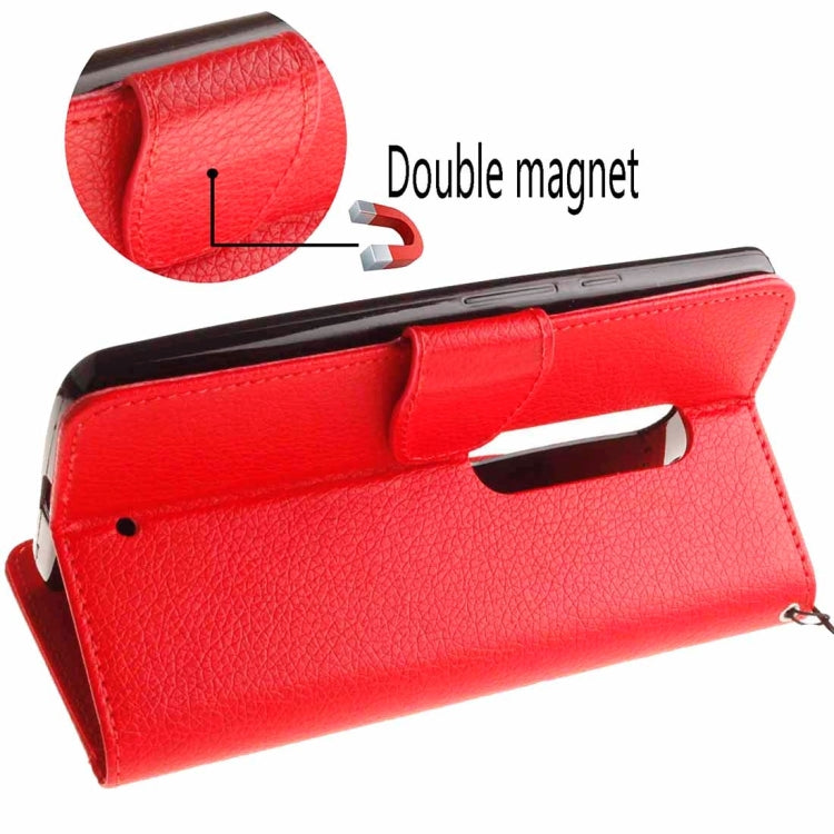 For Motorola Moto X Play Litchi Texture Horizontal Flip Leather Case with Holder & Card Slots & Wallet & Photo Frame & Lanyard
