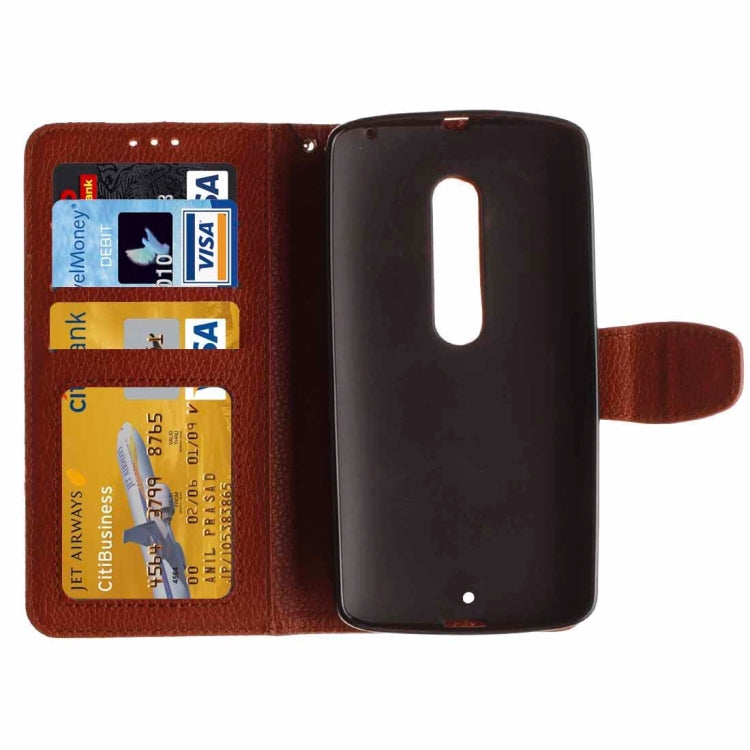 For Motorola Moto X Play Litchi Texture Horizontal Flip Leather Case with Holder & Card Slots & Wallet & Photo Frame & Lanyard