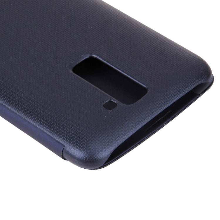 For LG K10 Solid Color Smooth Surface Horizontal Flip Leather Case with Caller ID Display Function