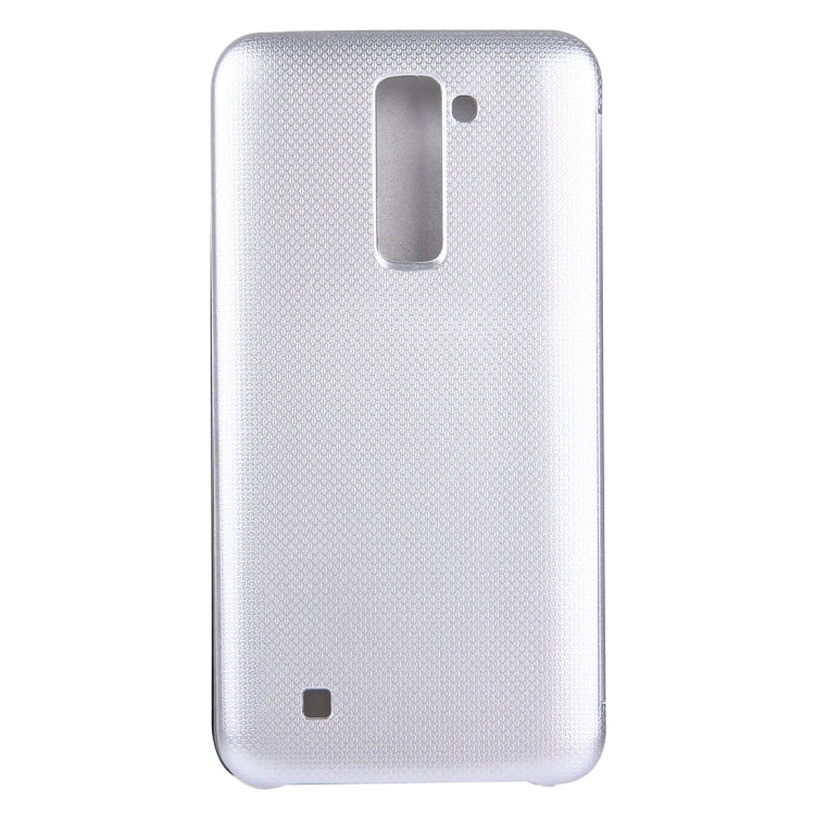 For LG K10 Solid Color Smooth Surface Horizontal Flip Leather Case with Caller ID Display Function