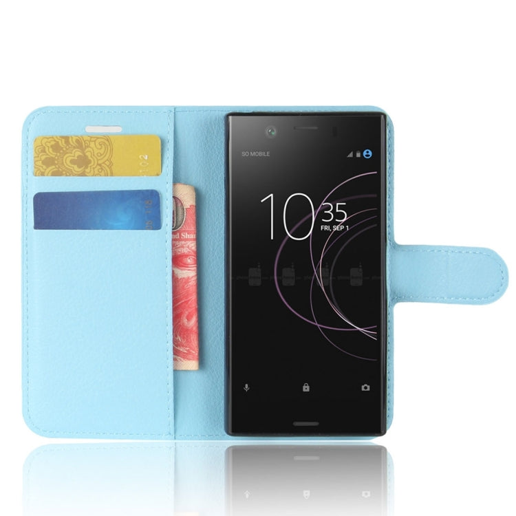 For Sony Xperia XZ1 Compact Litchi Texture PU +TPU Horizontal Flip Leather Case With Holder & Card Slots & Wallet