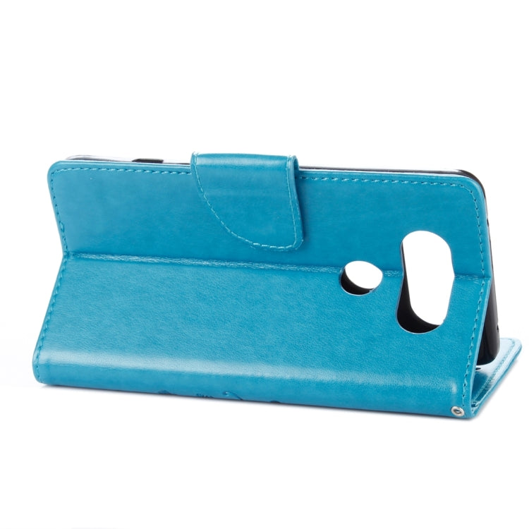 For LG V20 Butterflies Love Flowers Embossing Horizontal Flip Leather Case with Holder & Card Slots & Wallet & Lanyard