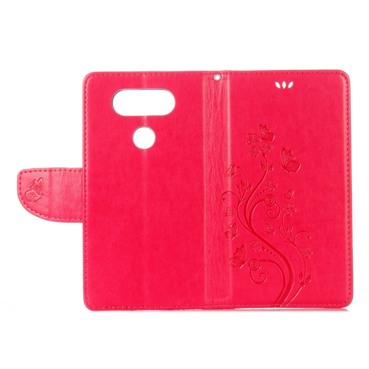 For LG V20 Butterflies Love Flowers Embossing Horizontal Flip Leather Case with Holder & Card Slots & Wallet & Lanyard