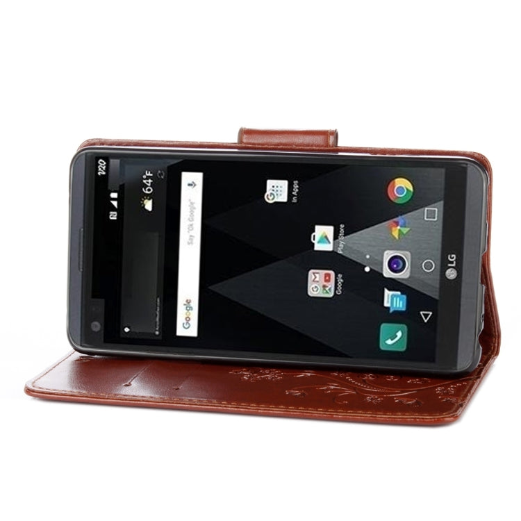 For LG V20 Butterflies Love Flowers Embossing Horizontal Flip Leather Case with Holder & Card Slots & Wallet & Lanyard