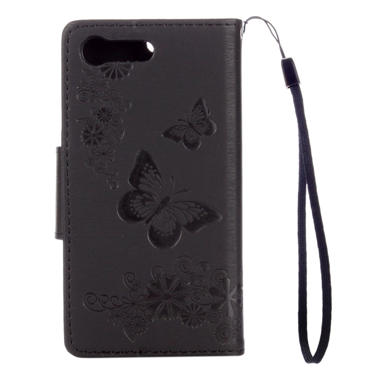 For Sony Xperia X Compact Butterflies Embossing Horizontal Flip Leather Case with Holder & Card Slots & Wallet & Lanyard