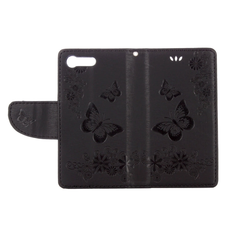 For Sony Xperia X Compact Butterflies Embossing Horizontal Flip Leather Case with Holder & Card Slots & Wallet & Lanyard