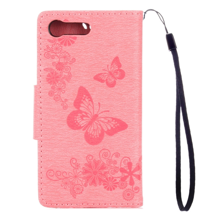 For Sony Xperia X Compact Butterflies Embossing Horizontal Flip Leather Case with Holder & Card Slots & Wallet & Lanyard