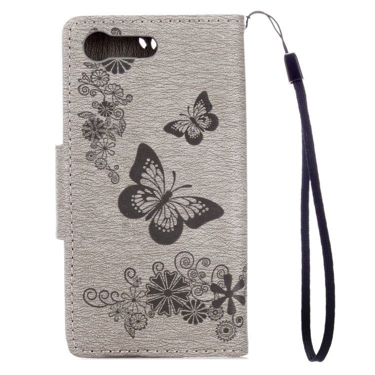 For Sony Xperia X Compact Butterflies Embossing Horizontal Flip Leather Case with Holder & Card Slots & Wallet & Lanyard