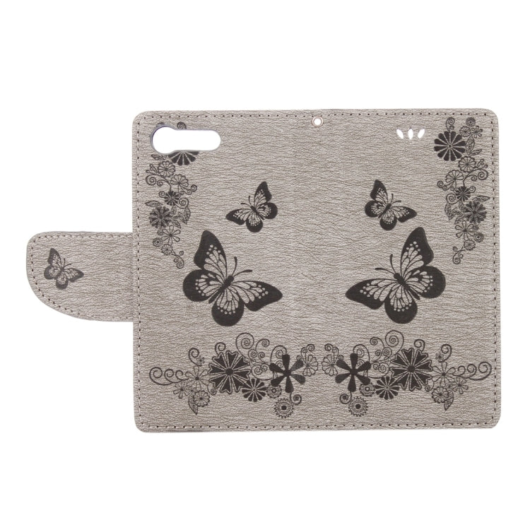For Sony Xperia X Compact Butterflies Embossing Horizontal Flip Leather Case with Holder & Card Slots & Wallet & Lanyard