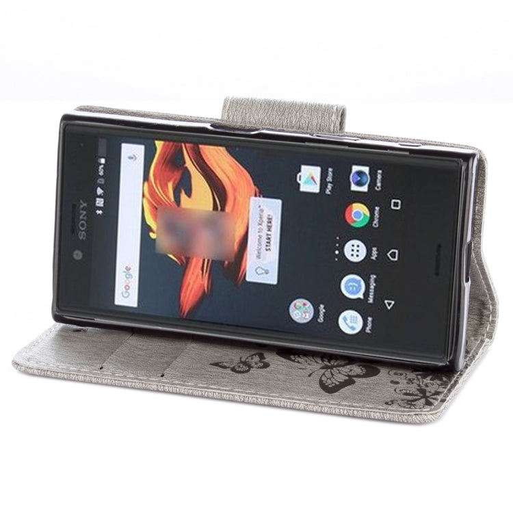 For Sony Xperia X Compact Butterflies Embossing Horizontal Flip Leather Case with Holder & Card Slots & Wallet & Lanyard